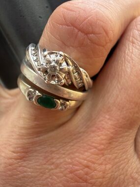Vintage Diamond Ring 925 Sz 7 (has video)